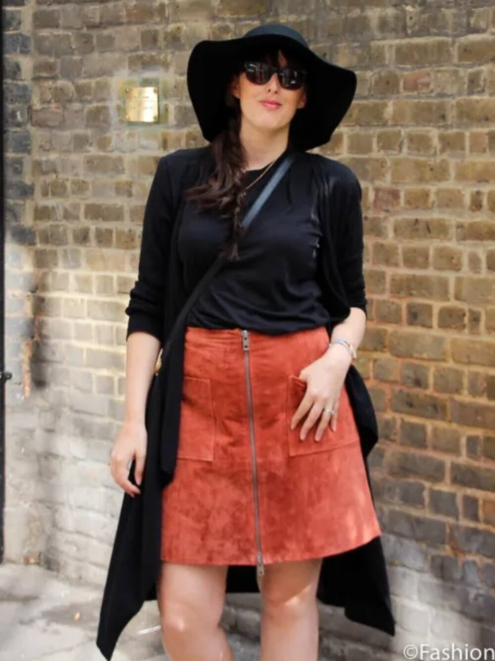 TTYA Long Tall Sally Suede Mini Double Zip Front Sz 6 Rust Brown Leather Skirt - Picture 6 of 6